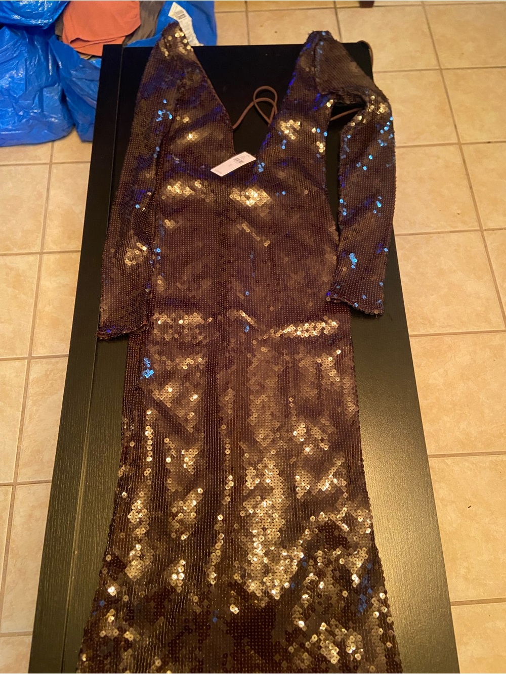 Bardot Brown Sequin Maxi Dress